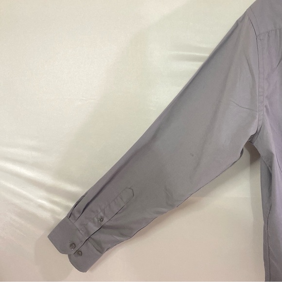 Soul Of London Men's Large Gray Modern Fit Button Down Long Sleeve Dress Shirt - Picture 6 of 13